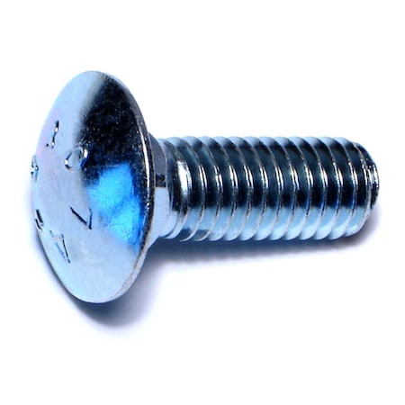 Midwest Fastener Carriage Bolt, Square Neck, 14 (Coarse), 1-1/4 in L, Steel, Zinc Plated, 50 PK 01120